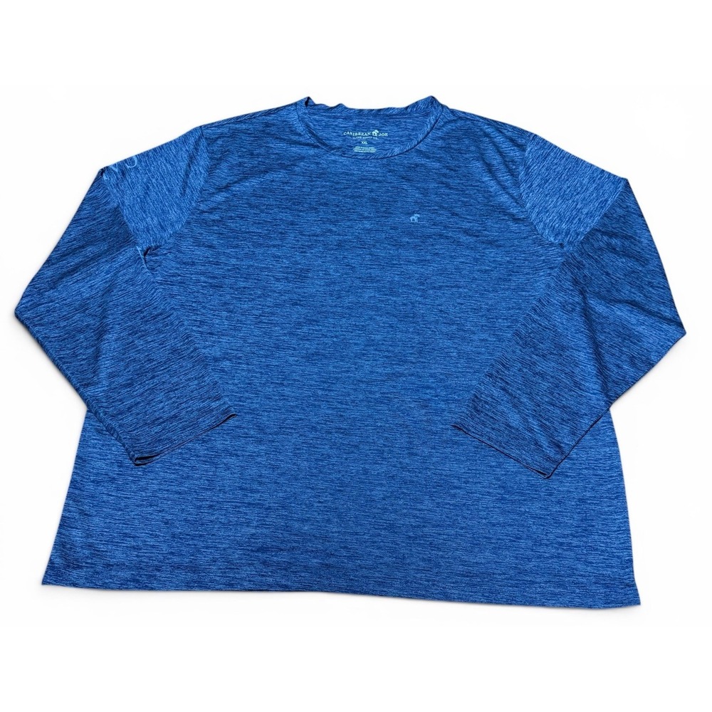 Caribbean Joe XXL Fishing Charters Performance Shirt Blue Long Sleeve